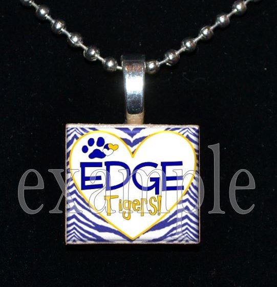 LULA J EDGE GIRL TIGERS School Team Mascot Pendant Necklace Charm or Keychain