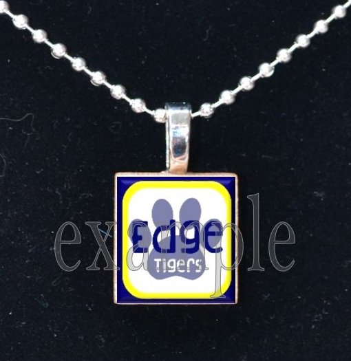 LULA J EDGE TIGERS School Team Mascot Pendant Necklace Charm or Keychain