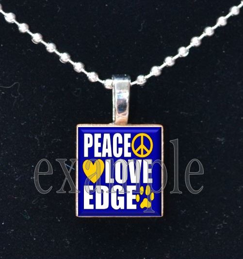 LULA J EDGE PEACE LOVE TIGERS School Team Mascot Pendant Necklace Charm or Keychain