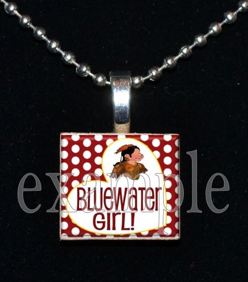 BLUEWATER SEMINOLES GIRL Elementary School Team Mascot Pendant Necklace Charm or Keychain