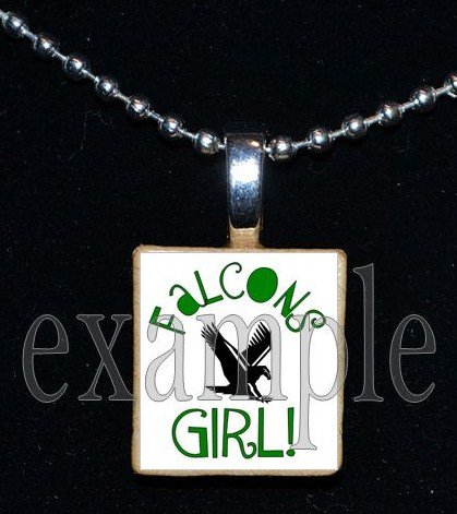 ADDIE R LEWIS GIRL FALCONS School Team Mascot Pendant Necklace Charm or Keychain