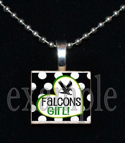 ADDIE R LEWIS GIRL FALCONS School Team Mascot Pendant Necklace Charm or Keychain