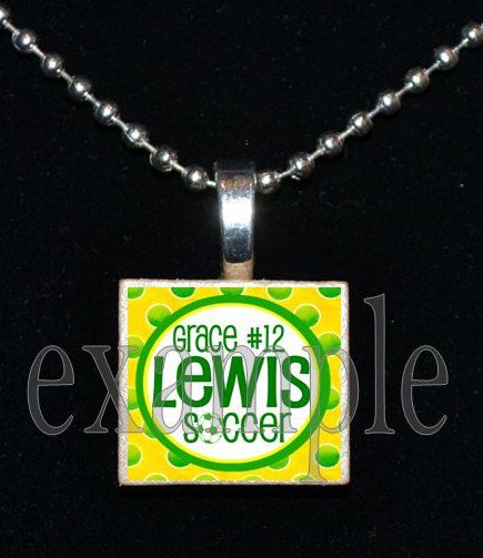 ADDIE R LEWIS FALCONS PERSONALIZED SOCCER School Team Mascot Pendant Necklace Charm or Keychain