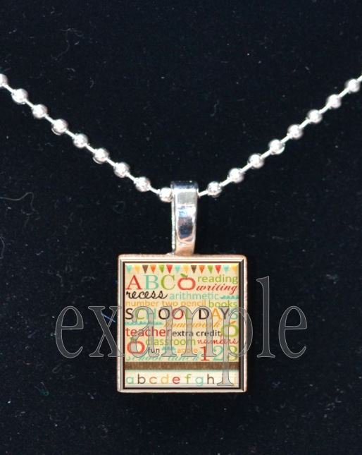 School Teacher Scrabble Necklace Pendant Charm or Key-chain Great Gift