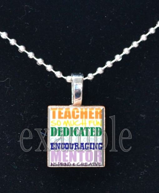 SUBWAY ART School Teacher Scrabble Necklace Pendant Charm or Key-chain Great Gift