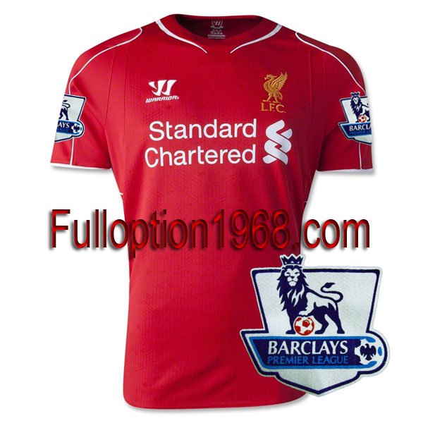 NEW 14-15 Liverpool Home Premier League Patch Soccer Football Shirt Jersey