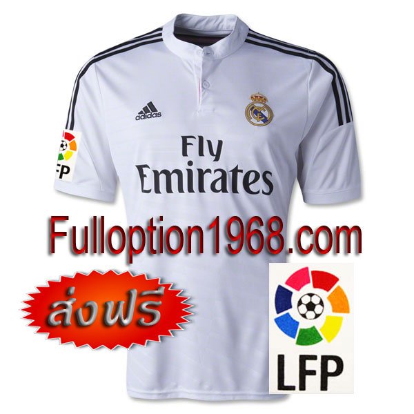 NEW 14-15 Real Madrid Home Big LFP Patch Soccer Football Shirt Jersey