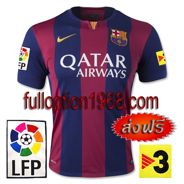 NEW 14-15 Barcelona Home Big LFP+TV3 Patch Soccer Football Shirt Jersey