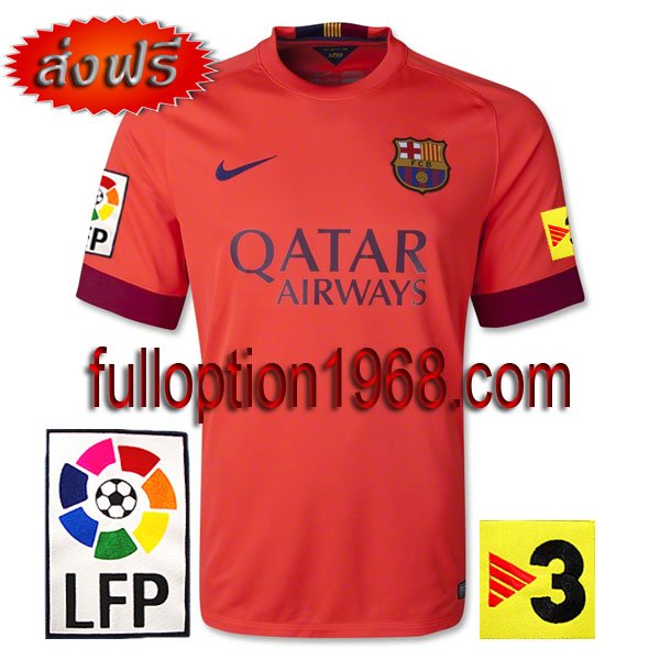 NEW 14-15 Barcelona Away Big LFP+TV3 Patch Soccer Football Shirt Jersey