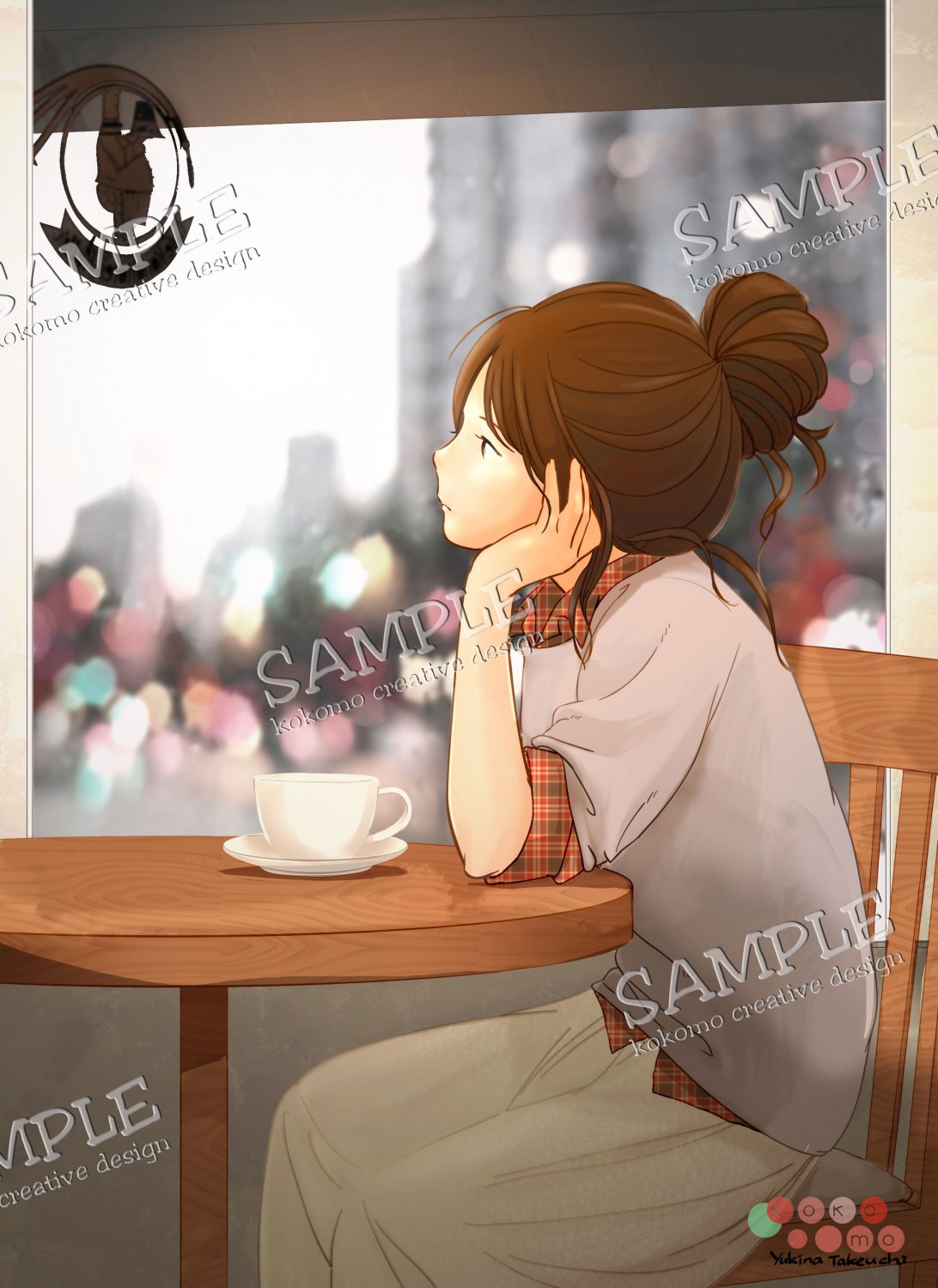 Print (rainy cafe)