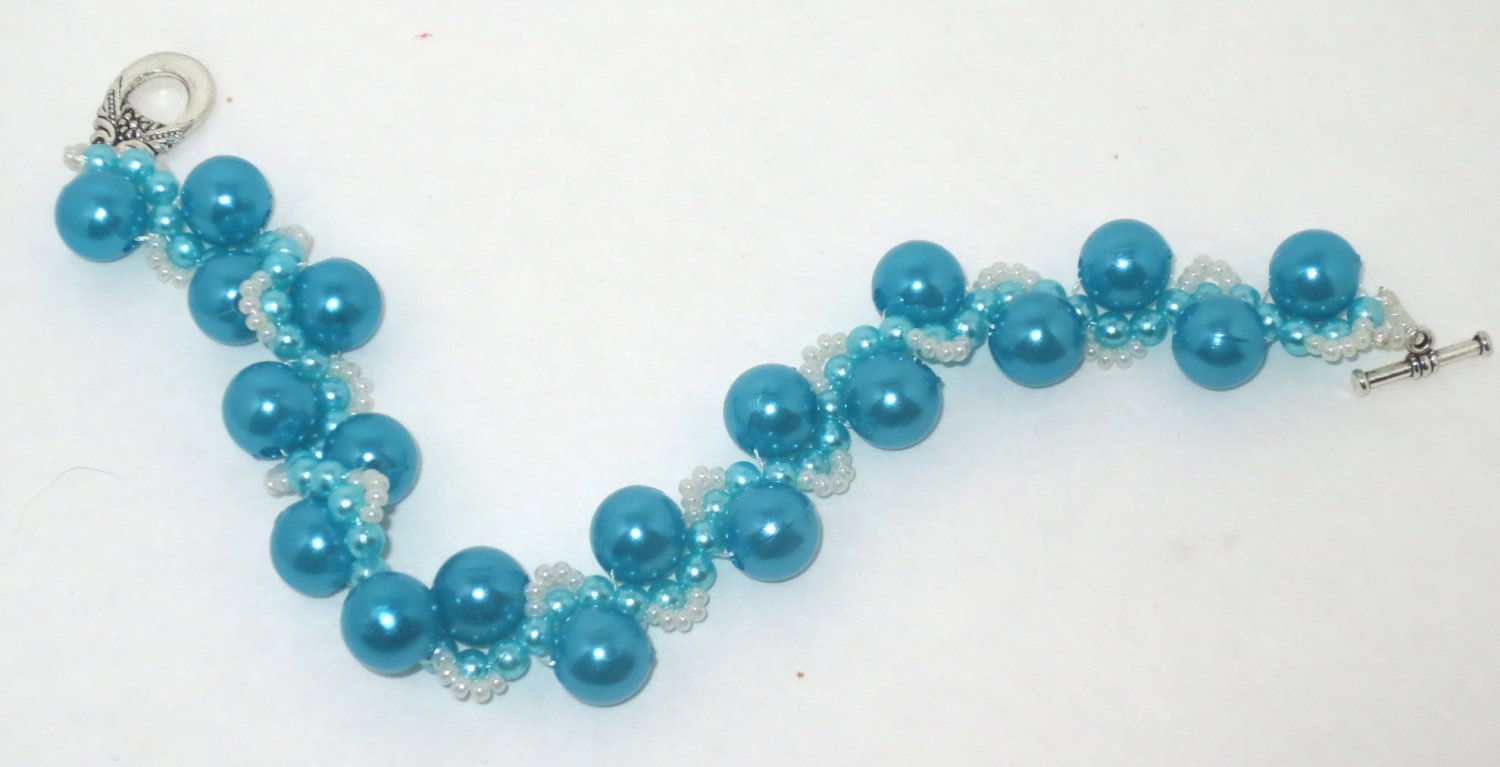 Handmade Teal Bead Bracelet