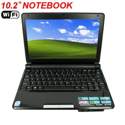160GB HDD 10.2" Netbook PC Intel D2500 CPU with Windows 7 System / WIFI -Black