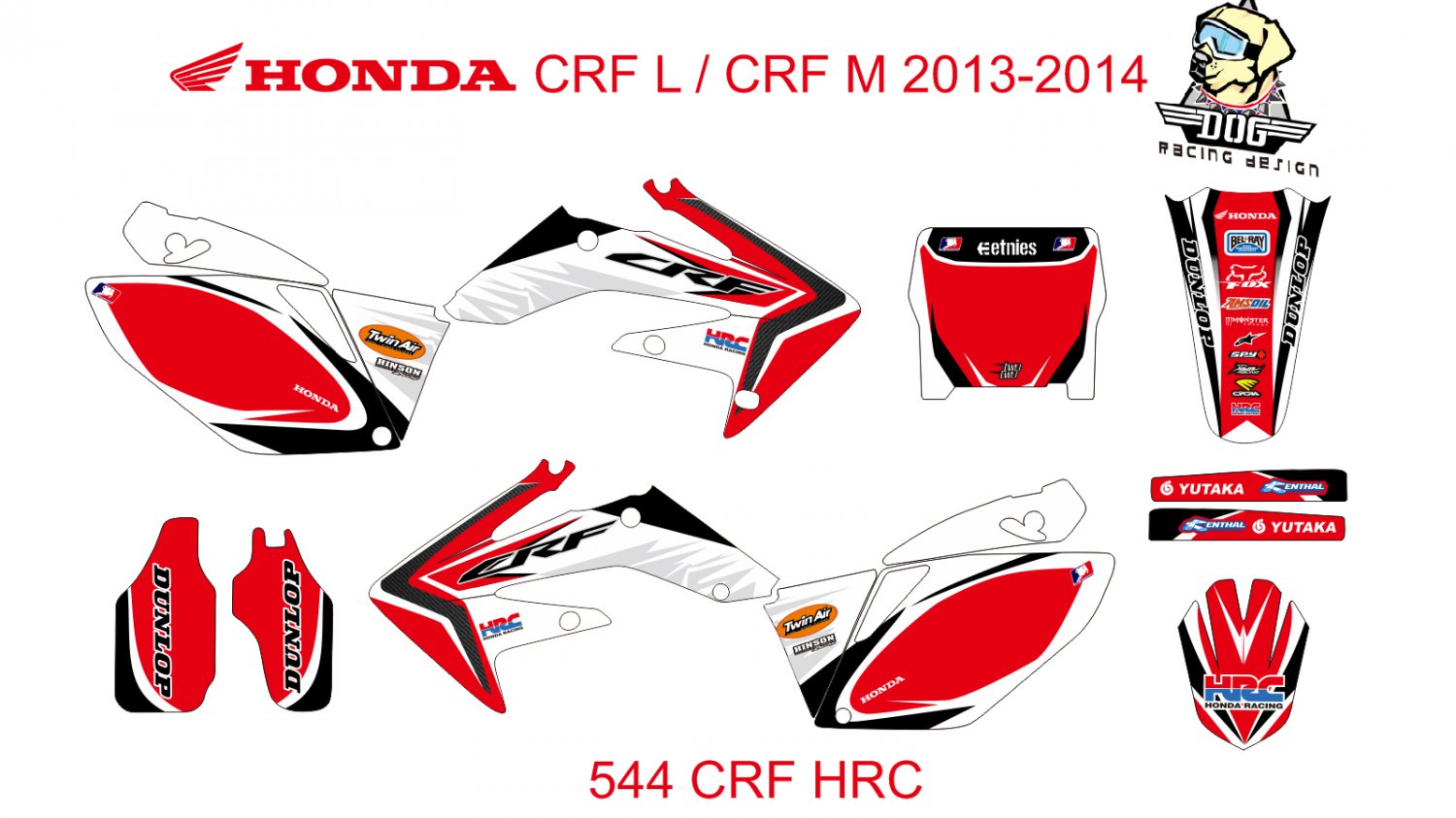 HONDA CRF L CRF M 2013-2014 GRAPHIC DECAL KIT CODE.544