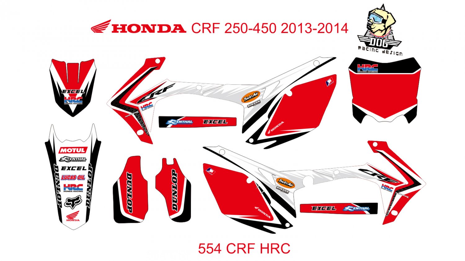 HONDA CRF 250-450 2013-2014 GRAPHIC DECAL KIT CODE.554
