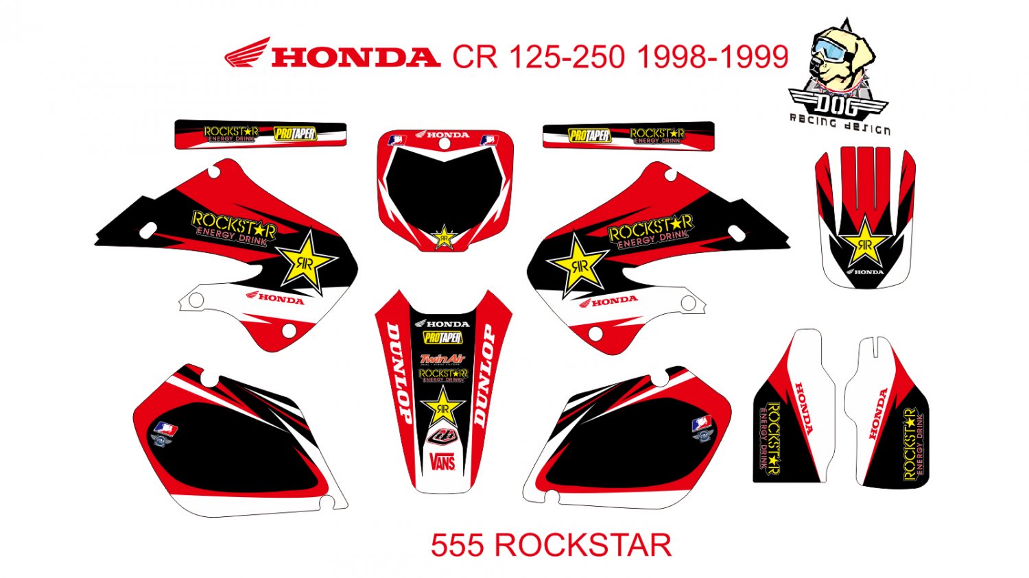 HONDA CR 125-250 1998-1999 GRAPHIC DECAL KIT CODE.555