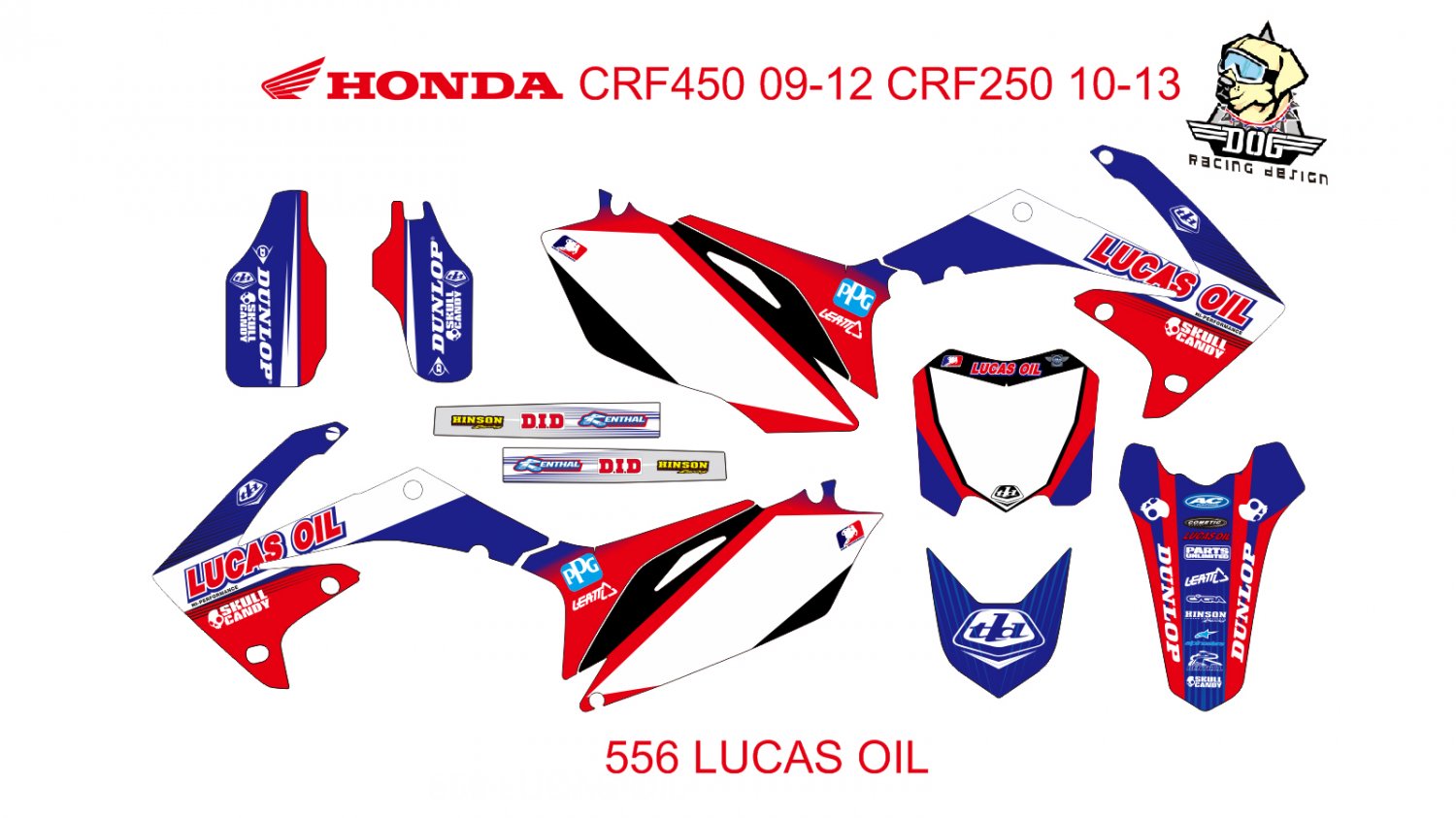HONDA CRF 250 2010-2013 CRF 450 2009-2012 GRAPHIC DECAL KIT CODE.556