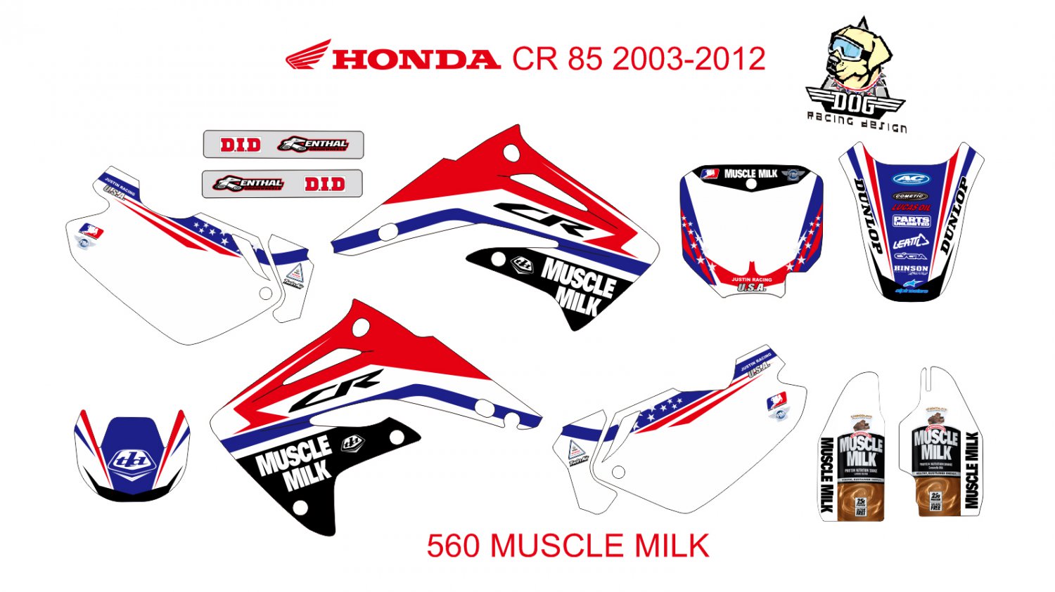 HONDA CR 85 2003-2012 GRAPHIC DECAL KIT CODE.560
