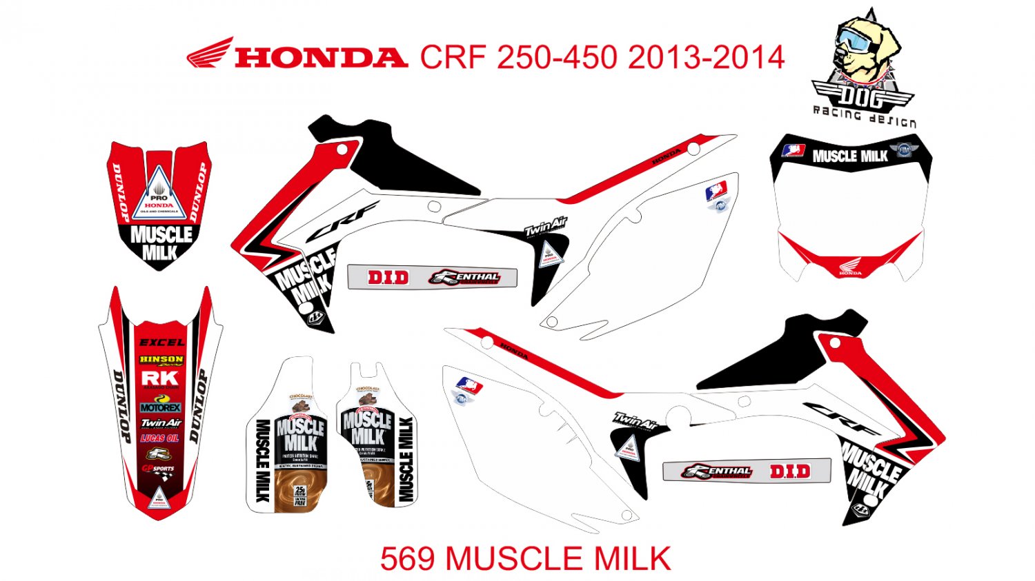 HONDA CRF 250-450 2013-2014 GRAPHIC DECAL KIT CODE.569