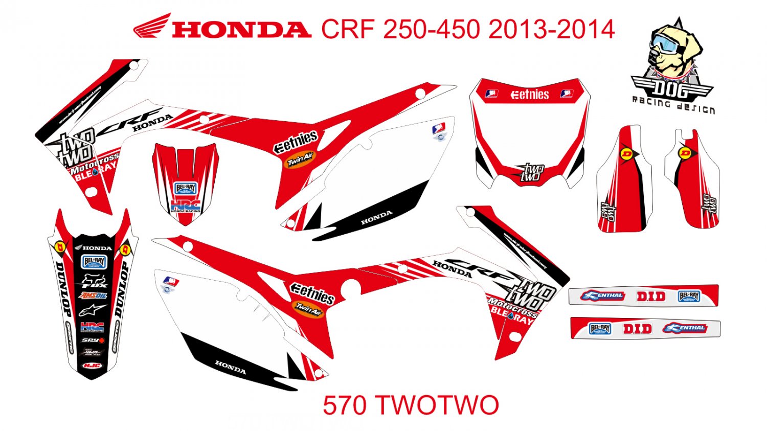 HONDA CRF 250-450 2013-2014 GRAPHIC DECAL KIT CODE.570