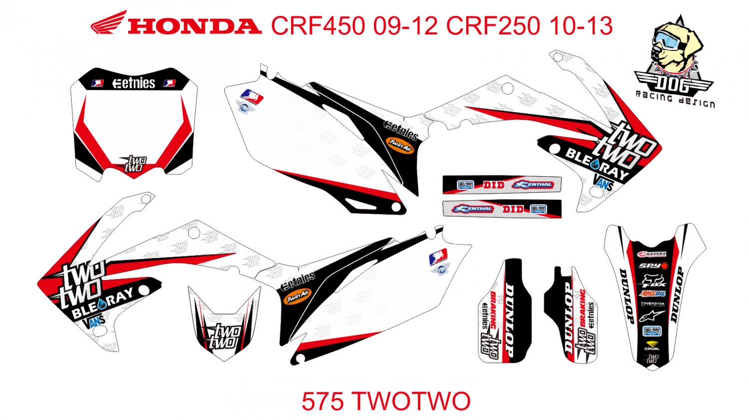 HONDA CRF 250 2010-2013 CRF 450 2009-2012 GRAPHIC DECAL KIT CODE.575