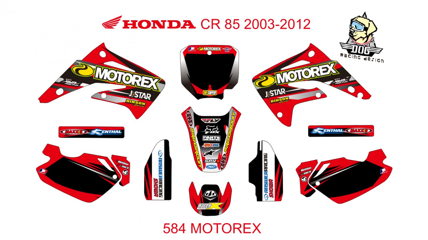 HONDA CR 85 2003-2012 GRAPHIC DECAL KIT CODE.584