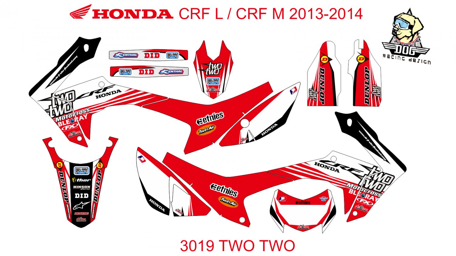 HONDA CRF L CRF M 2013-2014 GRAPHIC DECAL KIT CODE.3019