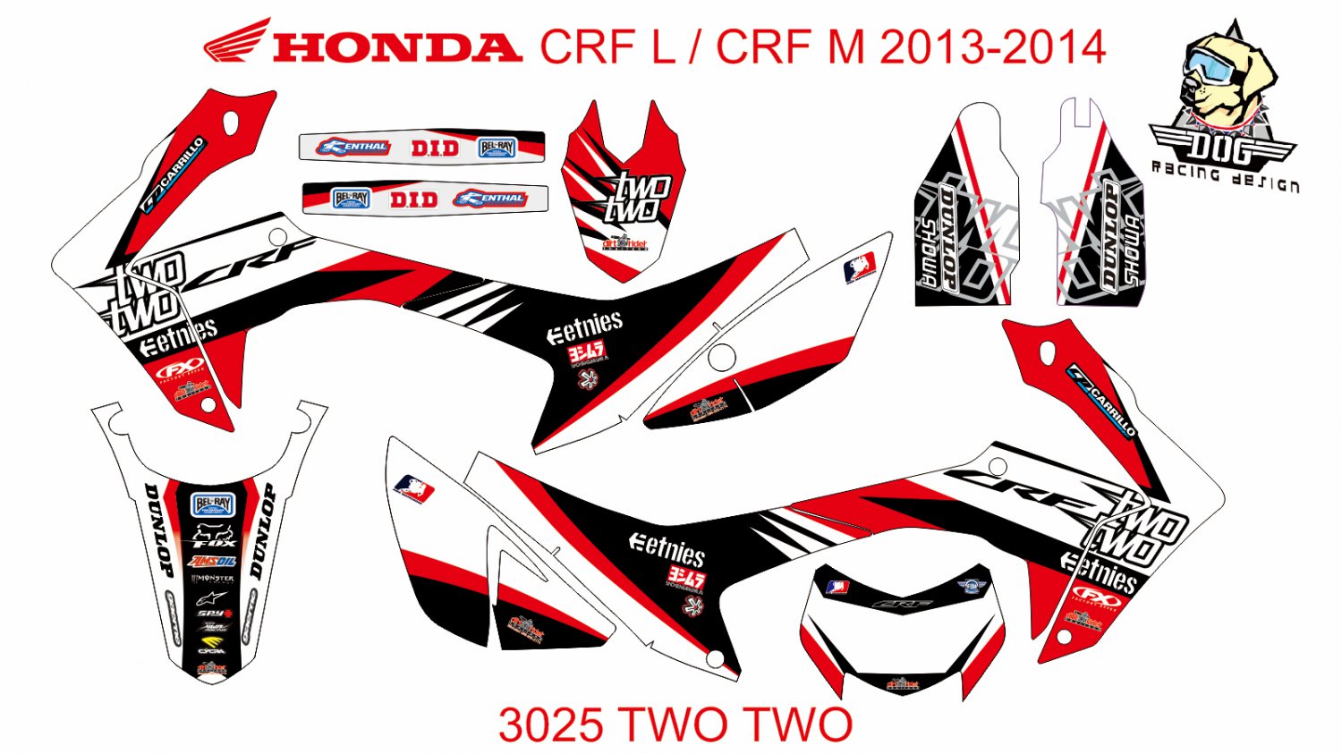 HONDA CRF L CRF M 2013-2014 GRAPHIC DECAL KIT CODE.3025