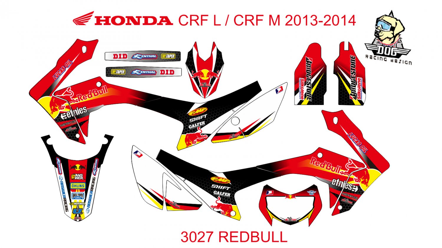 HONDA CRF L CRF M 2013-2014 GRAPHIC DECAL KIT CODE.3027