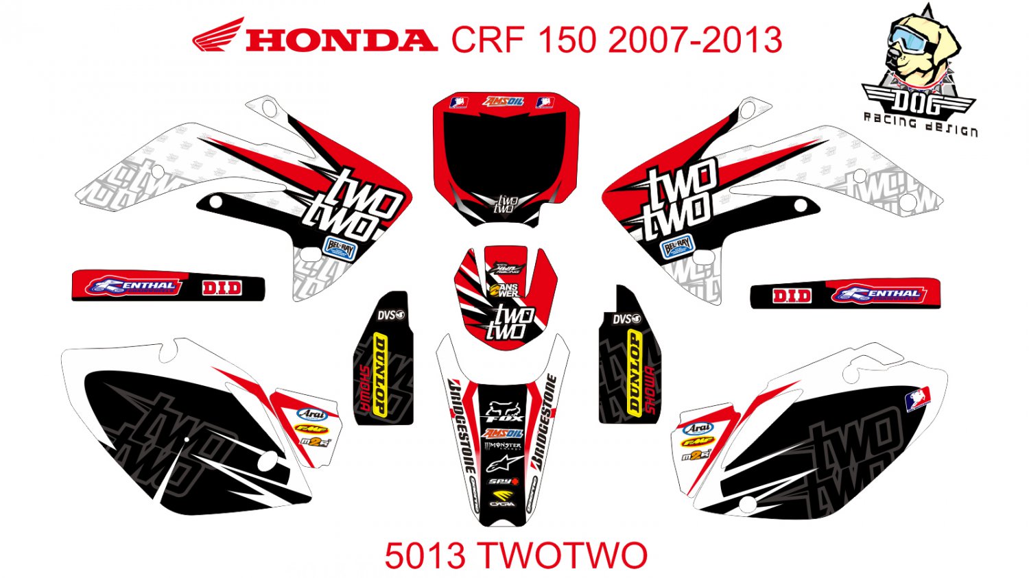 HONDA CRF 150 2007-2013 GRAPHIC DECAL KIT CODE.5013