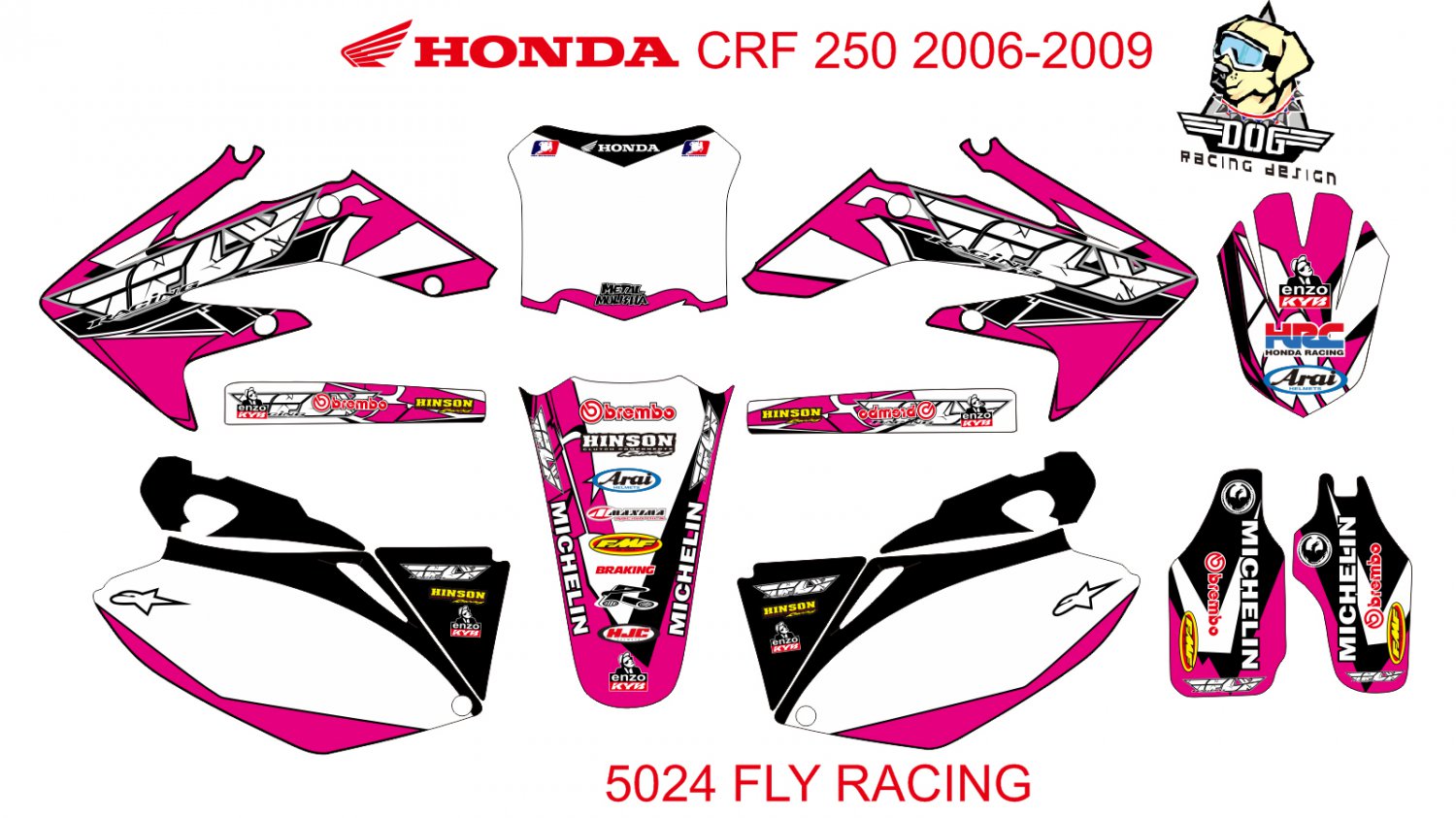 HONDA CRF 250 2006-2009 GRAPHIC DECAL KIT CODE.5024