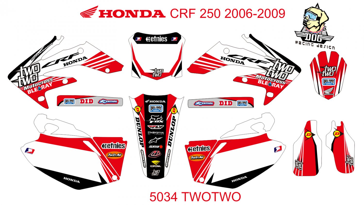 HONDA CRF 250 2006-2009 GRAPHIC DECAL KIT CODE.5034