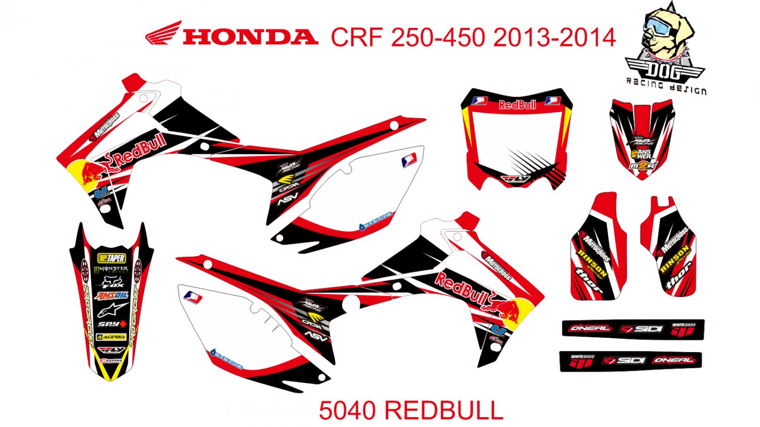 HONDA CRF 250-450 2013-2014 GRAPHIC DECAL KIT CODE.5040