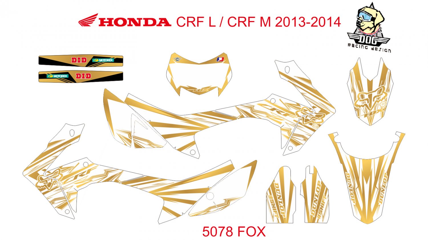 HONDA CRF L CRF M 2013-2014 GRAPHIC DECAL KIT CODE.5078