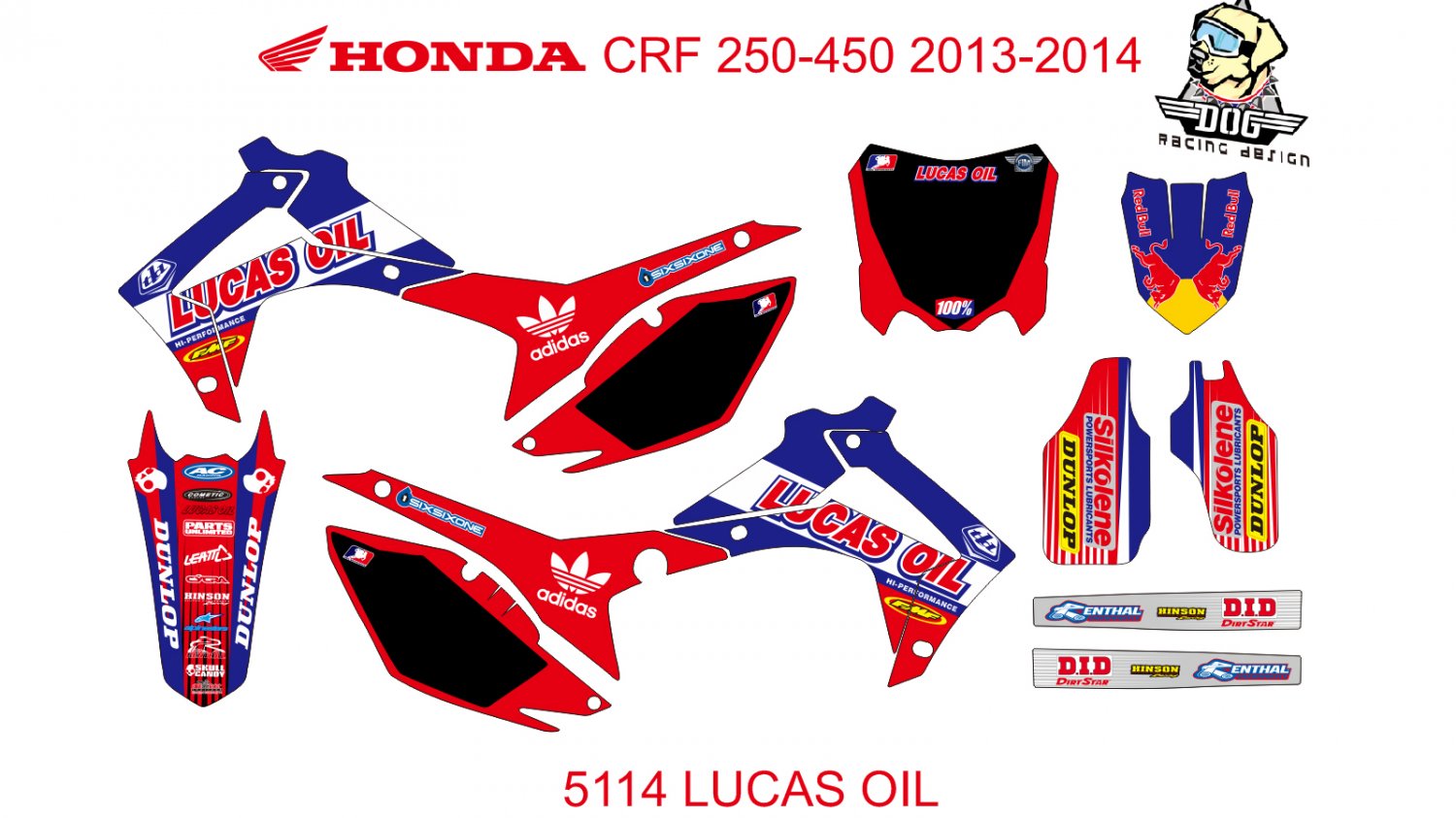 HONDA CRF 250-450 2013-2014 GRAPHIC DECAL KIT CODE.5114