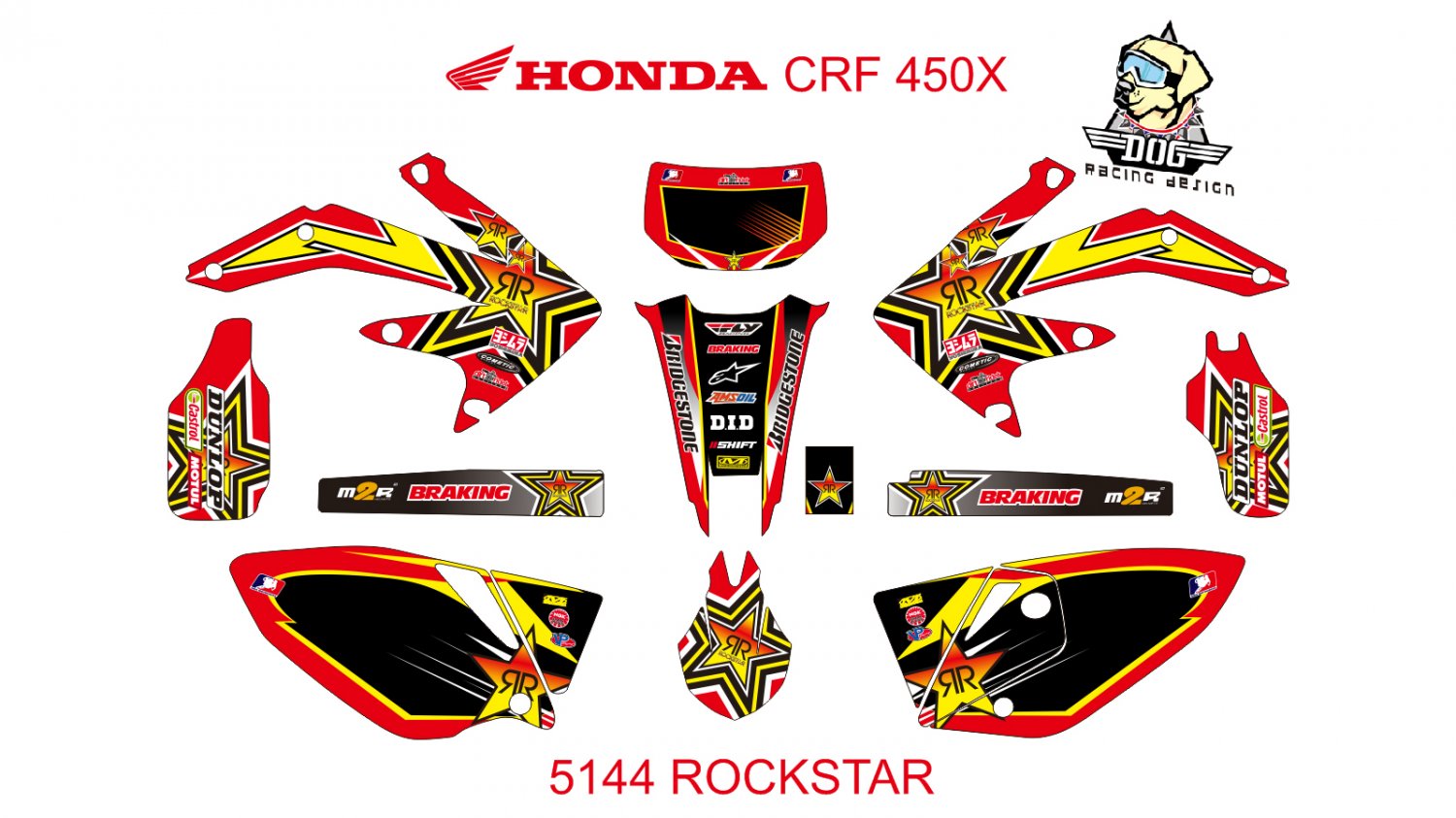 HONDA CRF 450X GRAPHIC DECAL KIT CODE.5144