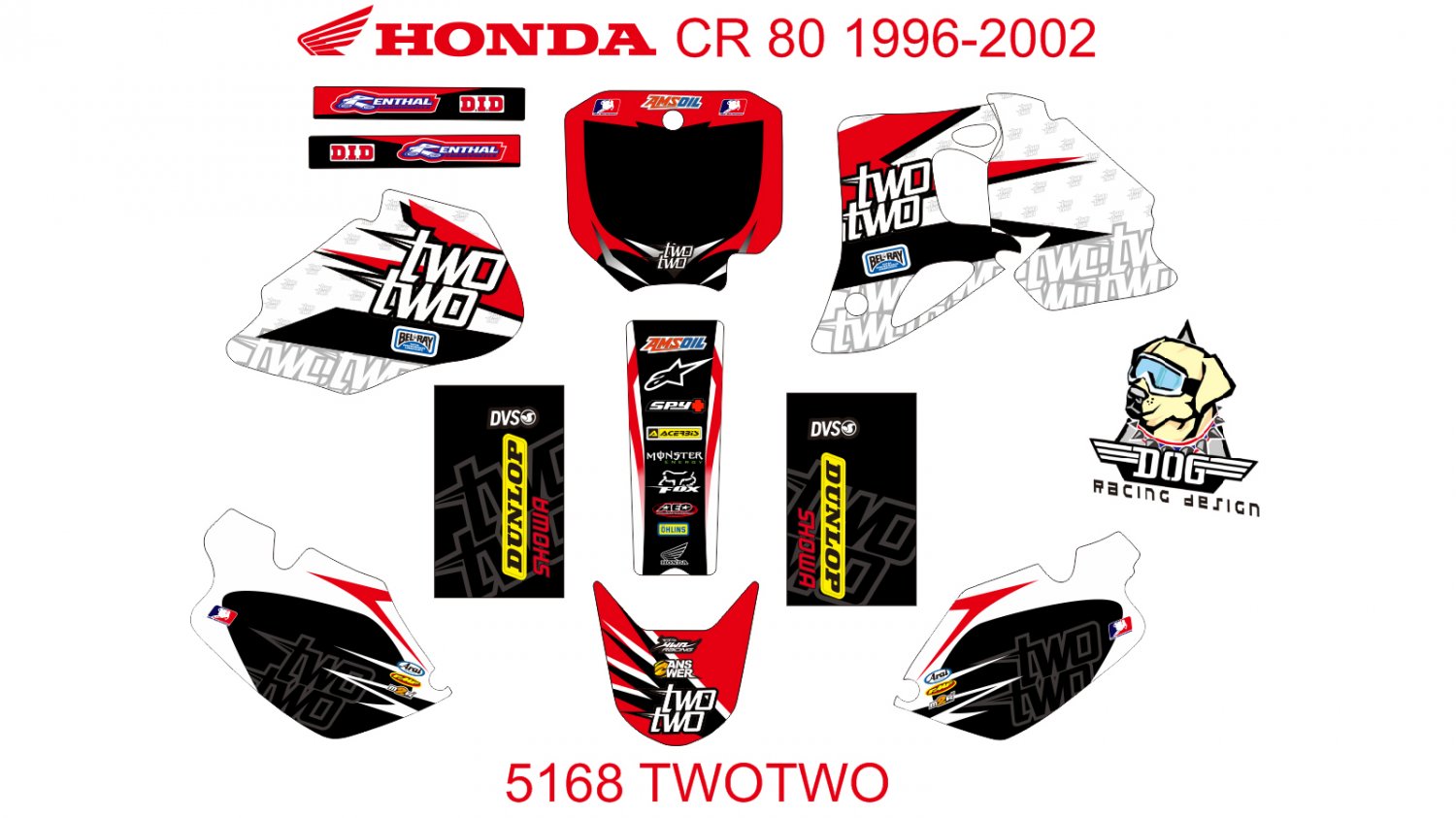 HONDA CR 80 1996-2002 GRAPHIC DECAL KIT CODE.5168