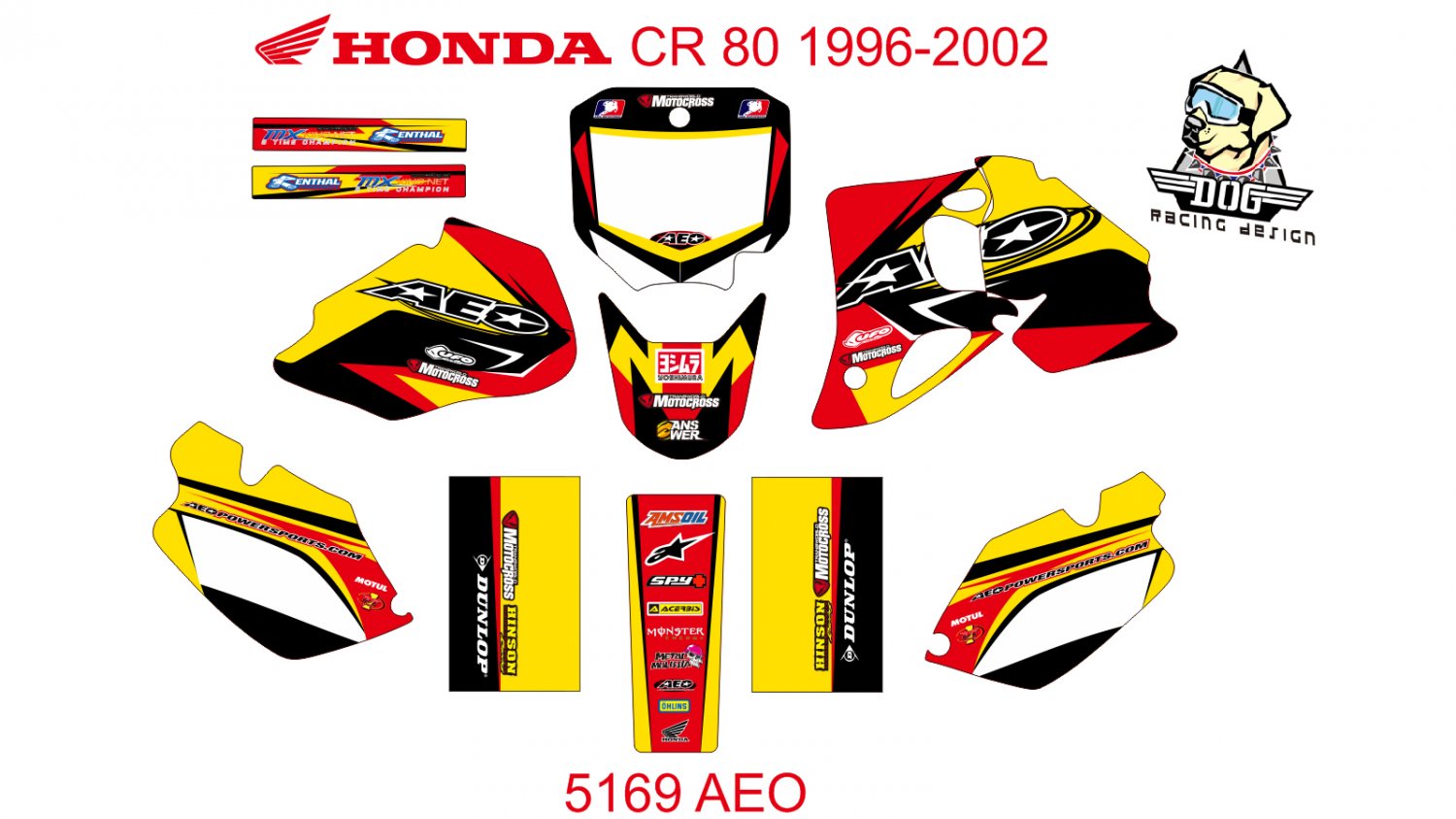 HONDA CR 80 1996-2002 GRAPHIC DECAL KIT CODE.5169