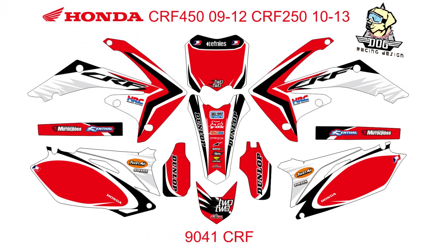 HONDA CRF 450 2009-2012 CRF 250 2010-2013 DECAL KIT CODE.9041