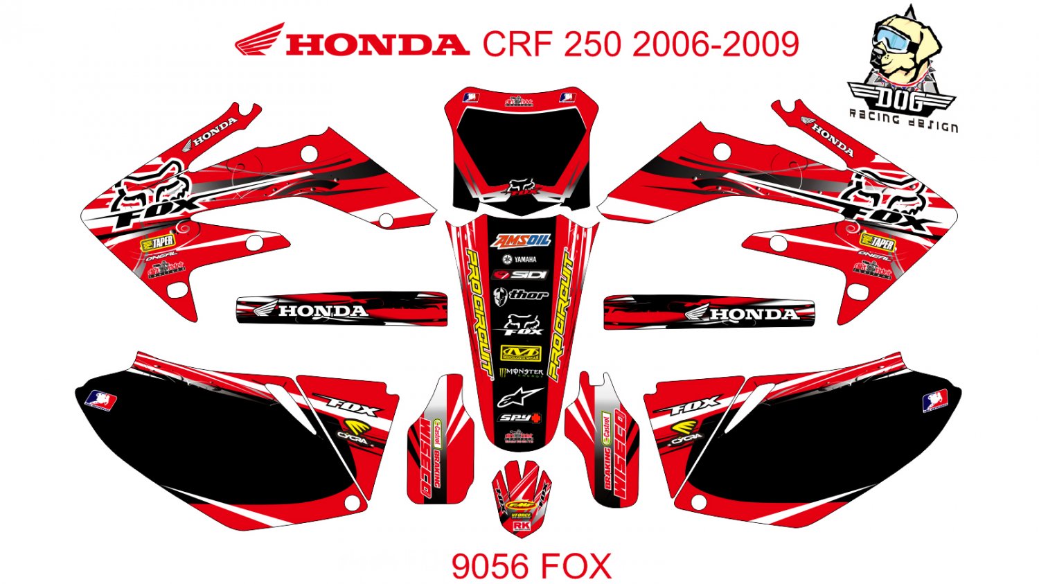 HONDA CRF 250 2006-2009 GRAPHIC DECAL KIT CODE.9056
