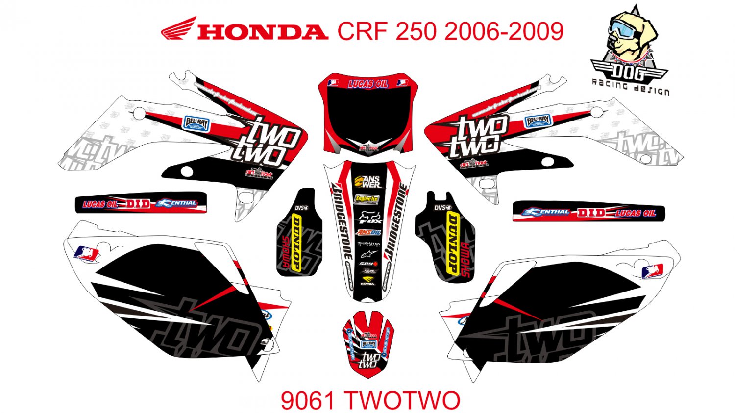 HONDA CRF 250 2006-2009 GRAPHIC DECAL KIT CODE.9061
