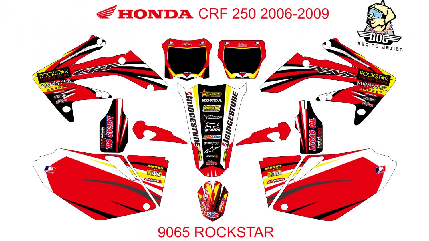 HONDA CRF 250 2006-2009 GRAPHIC DECAL KIT CODE.9065