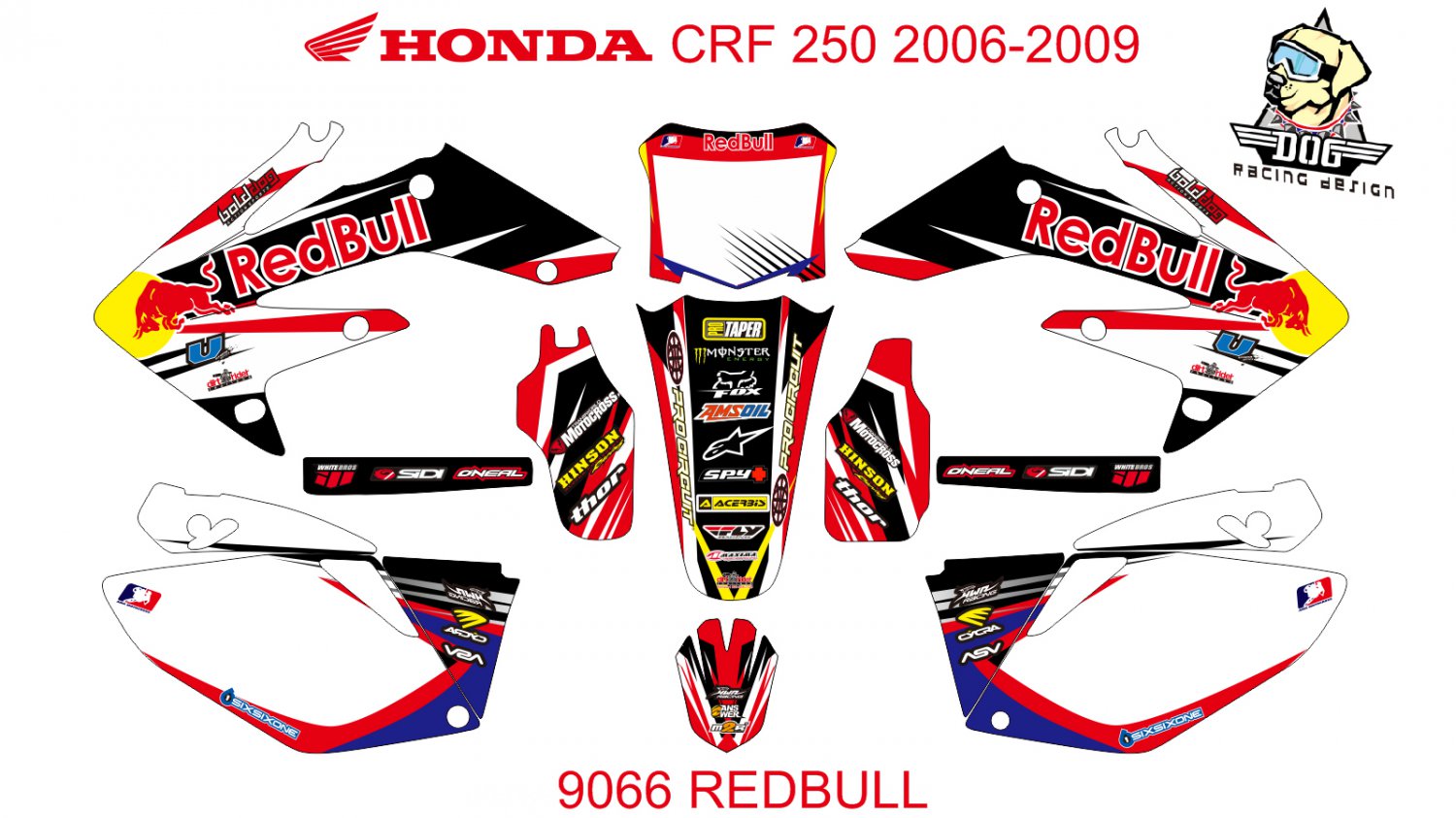 HONDA CRF 250 2006-2009 GRAPHIC DECAL KIT CODE.9066