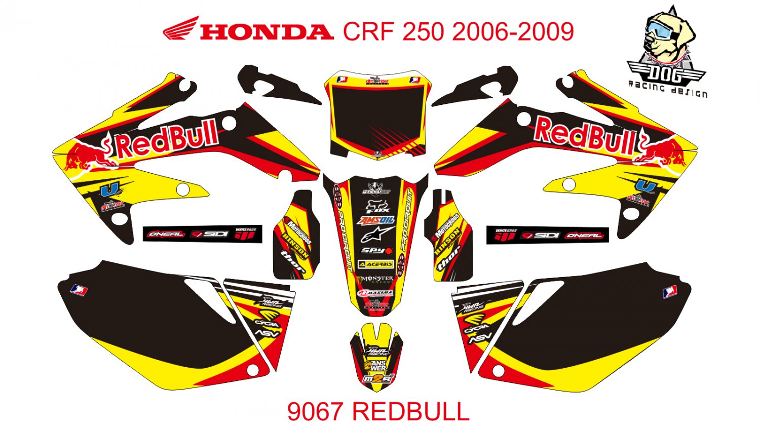 HONDA CRF 250 2006-2009 GRAPHIC DECAL KIT CODE.9067