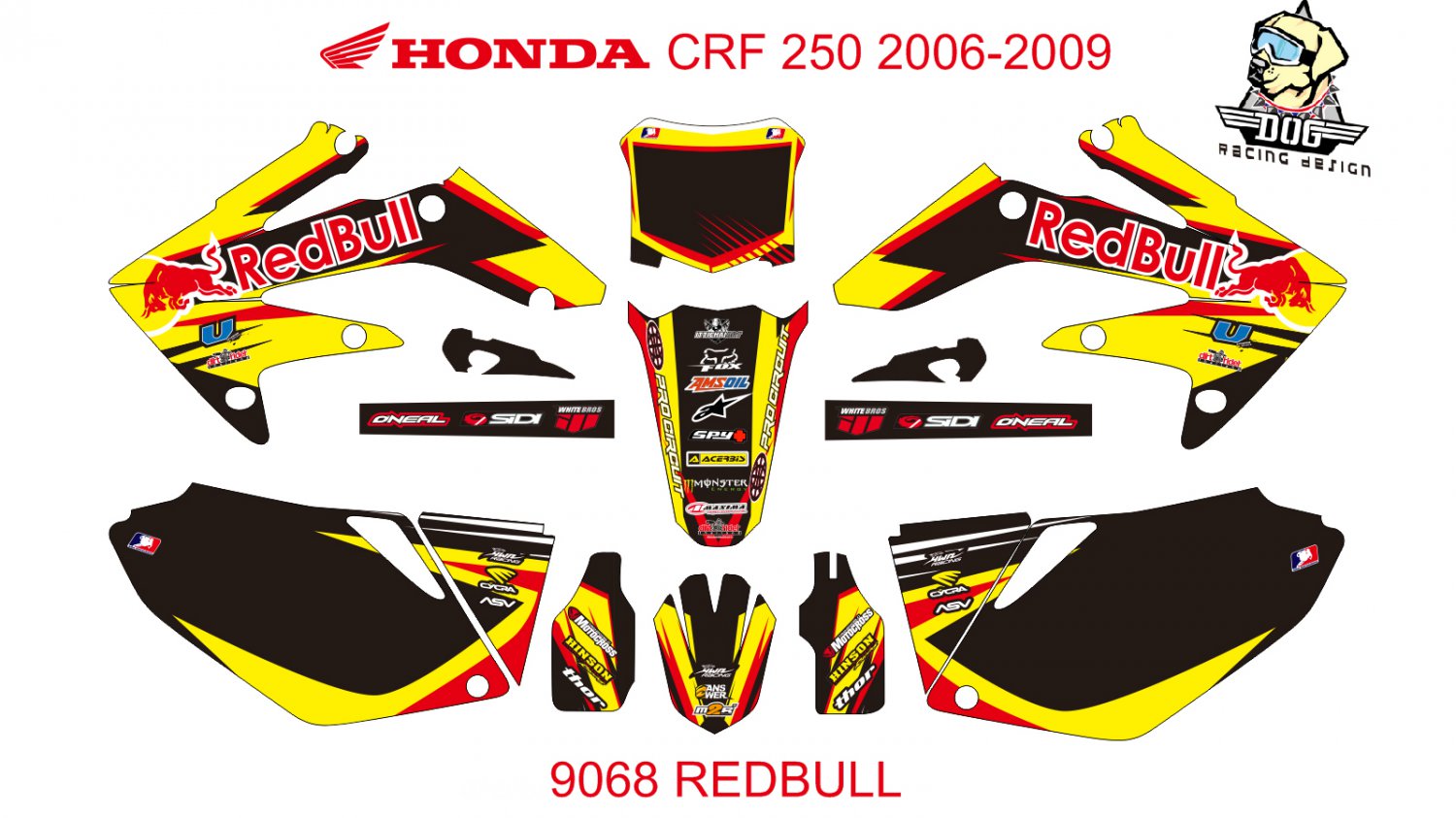 HONDA CRF 250 2006-2009 GRAPHIC DECAL KIT CODE.9068