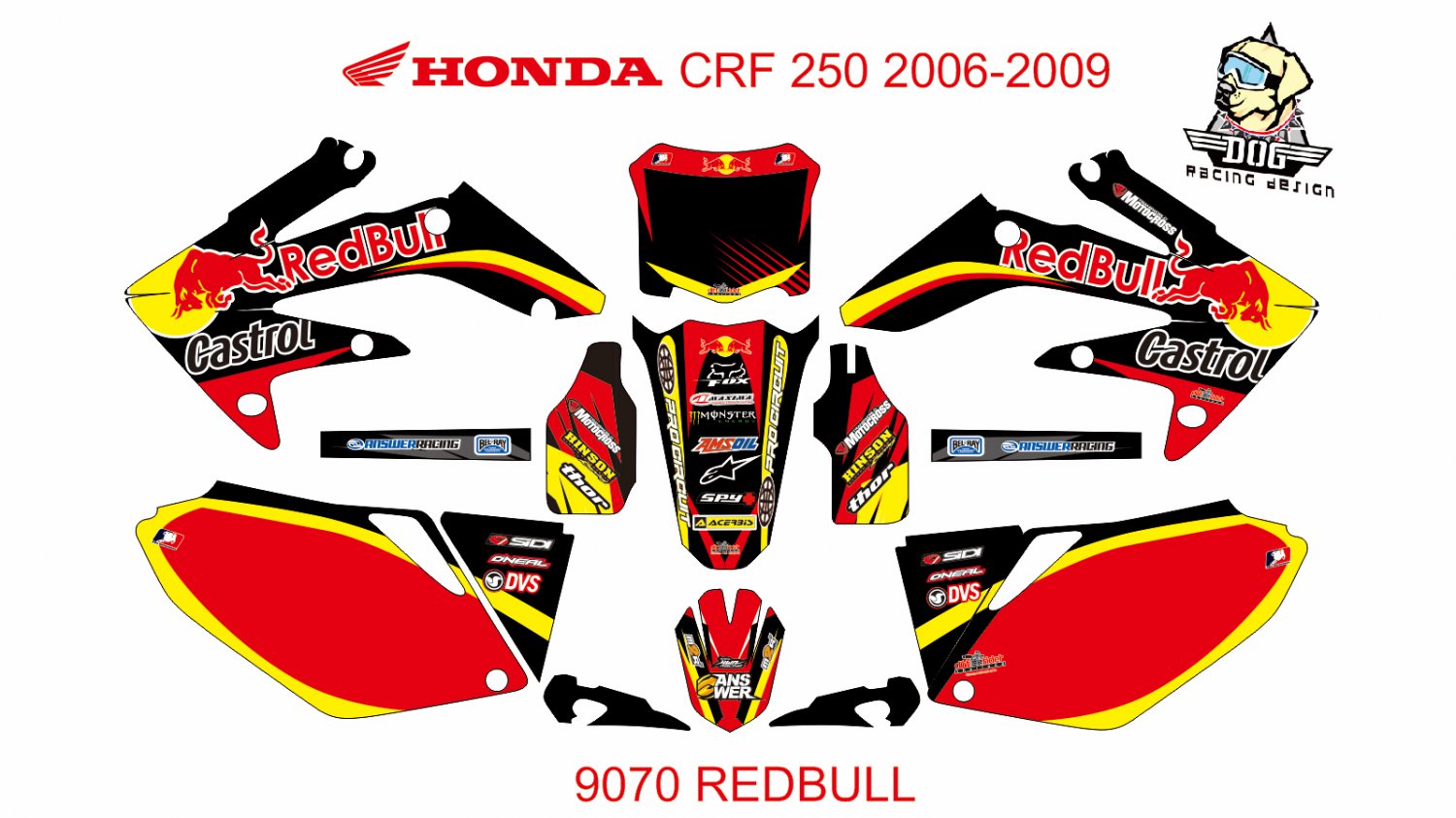 HONDA CRF 250 2006-2009 GRAPHIC DECAL KIT CODE.9070