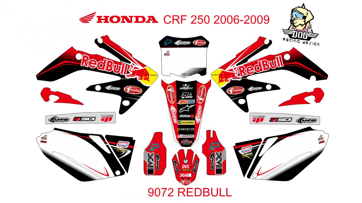 HONDA CRF 250 2006-2009 GRAPHIC DECAL KIT CODE.9072