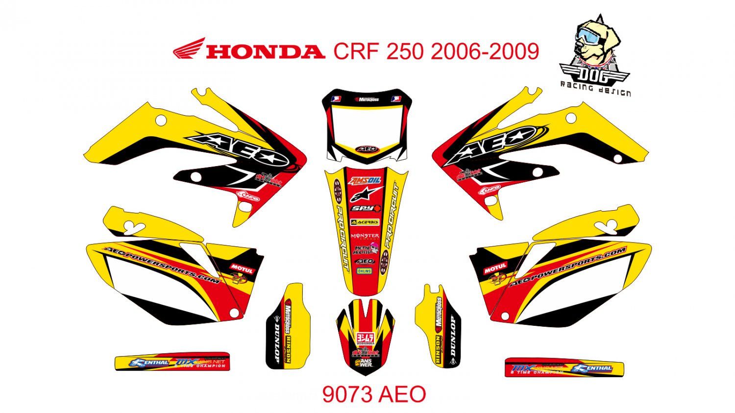 HONDA CRF 250 2006-2009 GRAPHIC DECAL KIT CODE.9073
