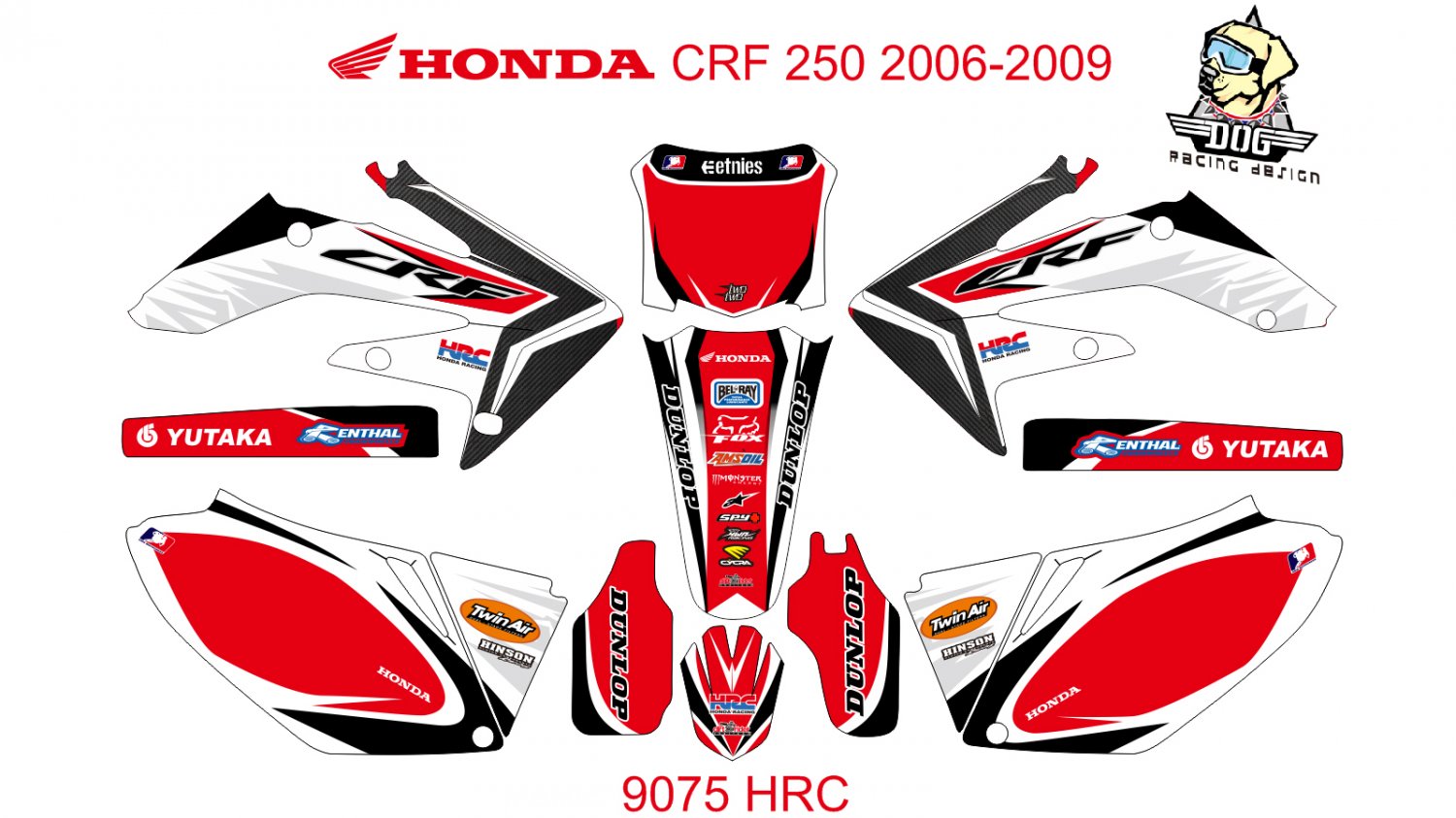 HONDA CRF 250 2006-2009 GRAPHIC DECAL KIT CODE.9075