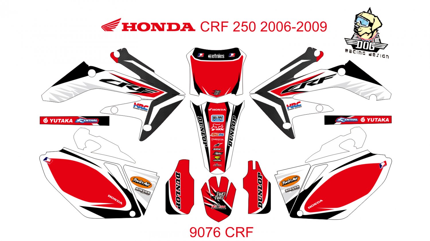 HONDA CRF 250 2006-2009 GRAPHIC DECAL KIT CODE.9076