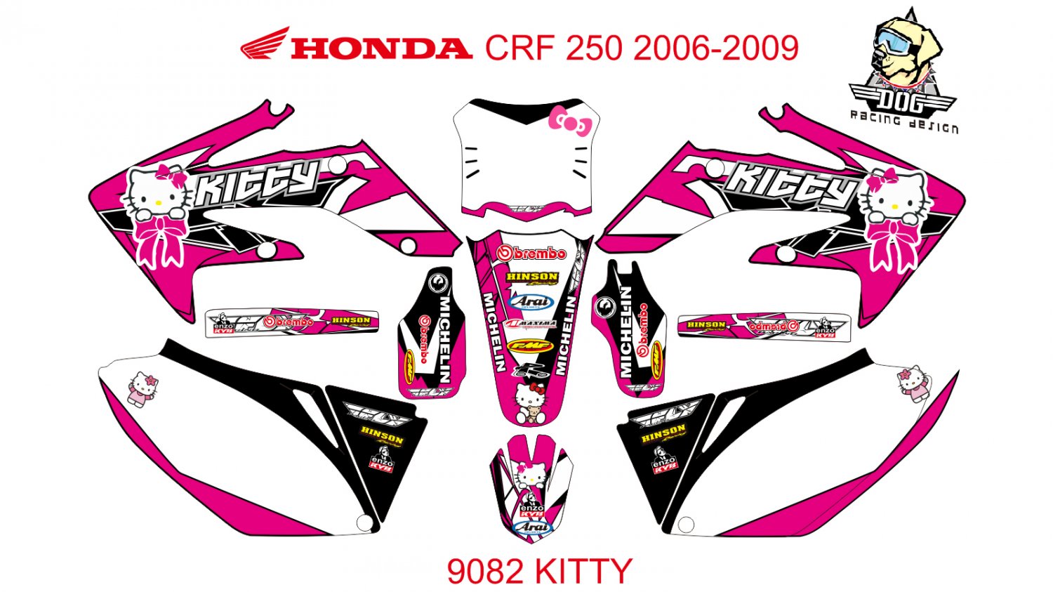 HONDA CRF 250 2006-2009 GRAPHIC DECAL KIT CODE.9082
